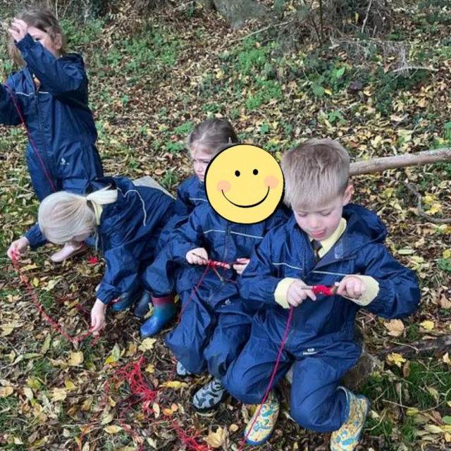 In our forest school provision, the children in EYFS made poppies ahead of our remembrance liturgical prayer and made some mud slides!