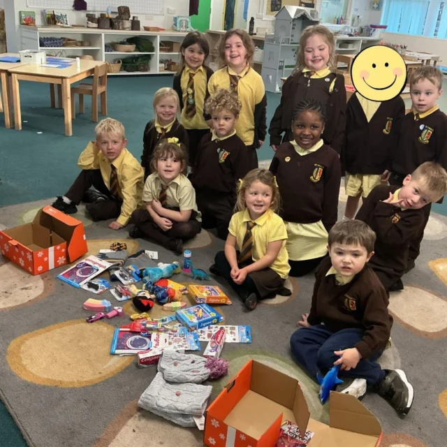 Our EYFS children have been collecting items for the shoebox appeal. #mission #learntolove